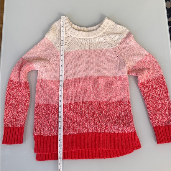 AERIE Gradient Striped Knit Sweater – Cream/Pink/Red (Size S) - Picture 5 of 6